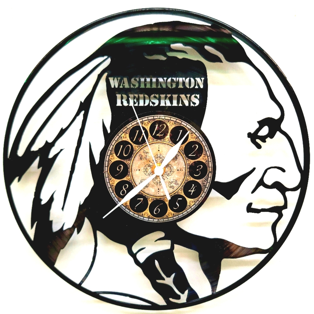 WASHINGTON REDSKINS vinyl record clock